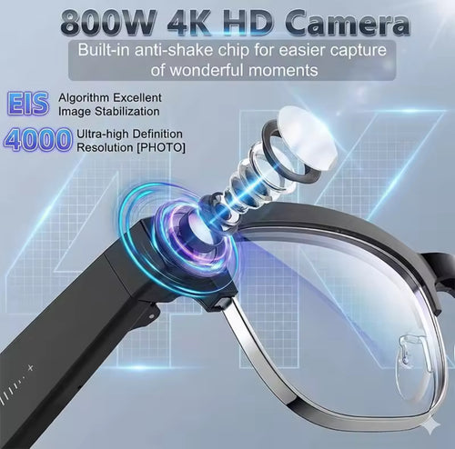 Smart Camera Glasses with Video Recording + Bluetooth Audio