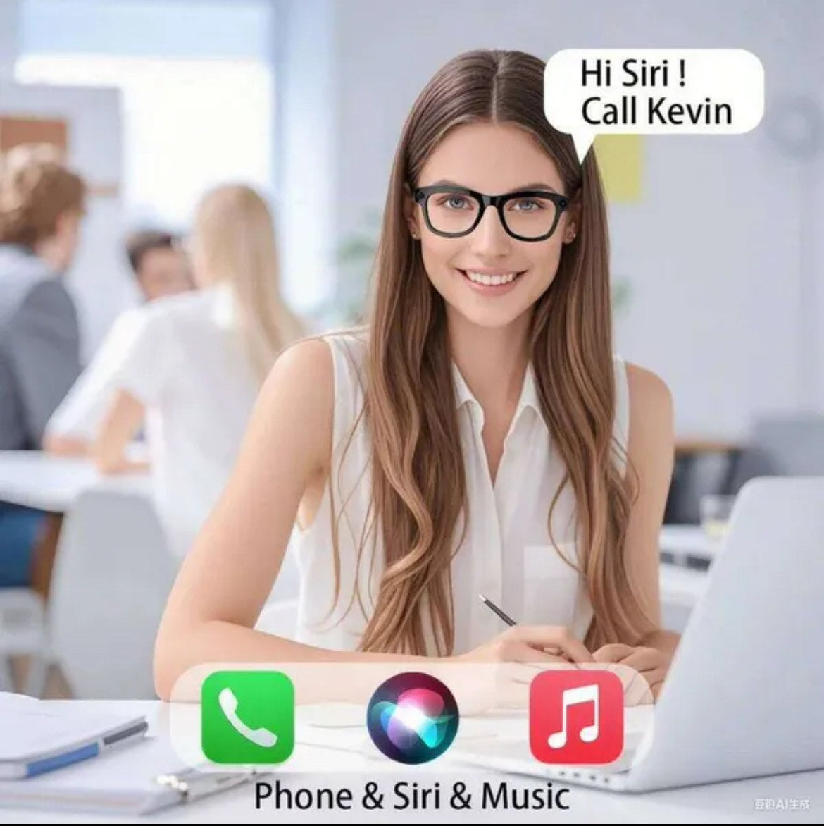 METRA AI 4-in-1 Smart Glasses, 1080p recording glasses AI built in with app integration Bluetooth capabilities with built in speakers and microphone